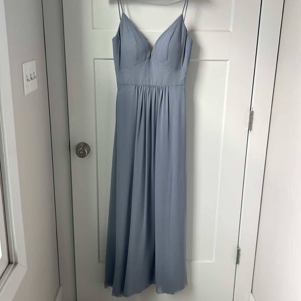 Bridesmaid dress in grey/blue
